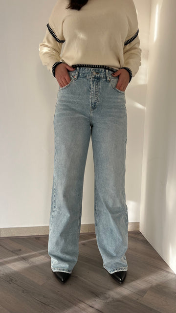 Jeans wide leg chiaro