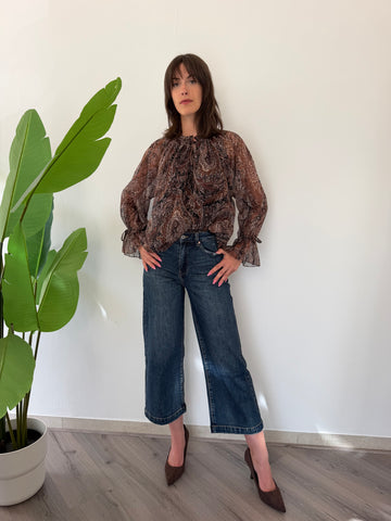 Jeans cropped flare