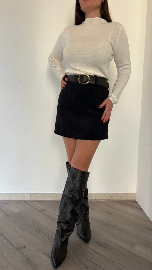 Minigonna in velluto a costine