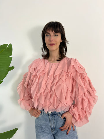 Blusa rouge crop