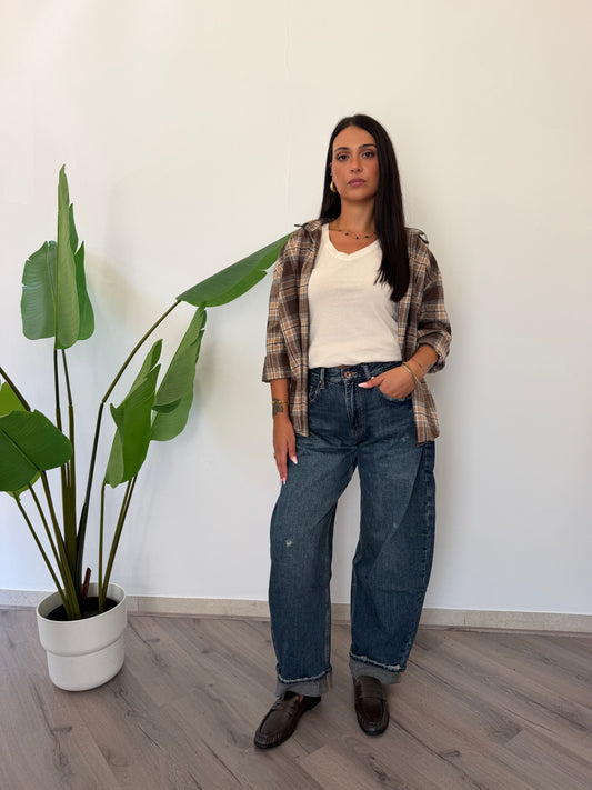 Jeans balloon risvolto