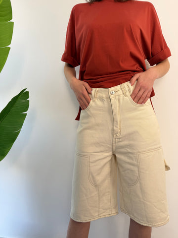 Bermuda jeans bianco