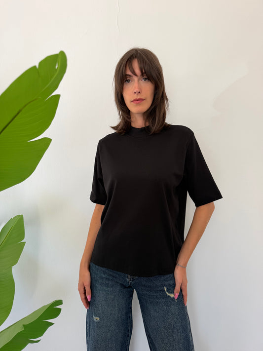 Maglietta collo ampio cotone 100%