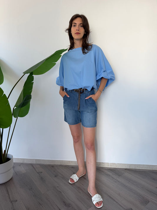 Shorts Degradé in tela denim