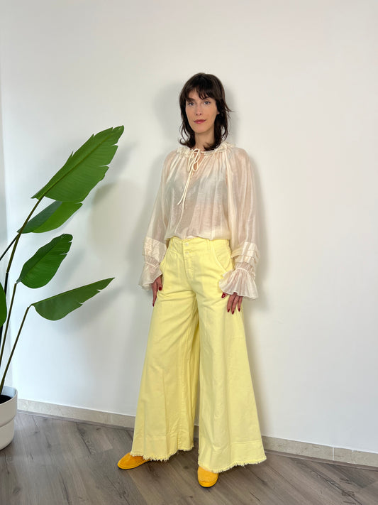 Jeans palazzo sfrangiato