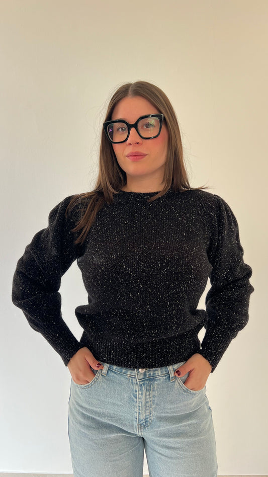 Maglione lurex manica a sbuffo