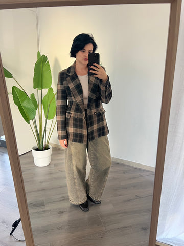 Giacca check doppio petto