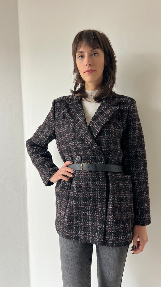 Giacca intreccio bouclé e filo lurex