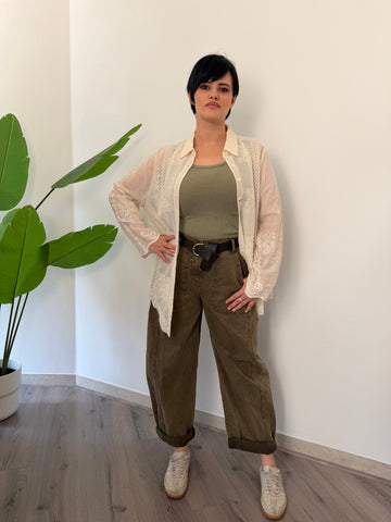 Jeans barrel militare