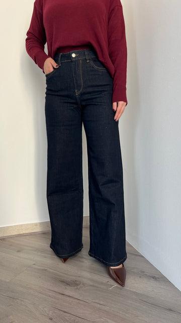 Jeans palazzo blu scuro