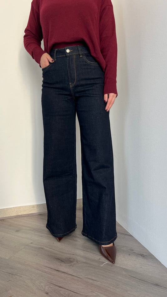 Jeans palazzo blu scuro