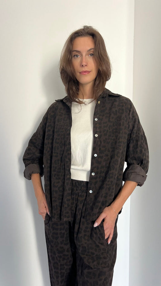 Camicia velluto leopardato