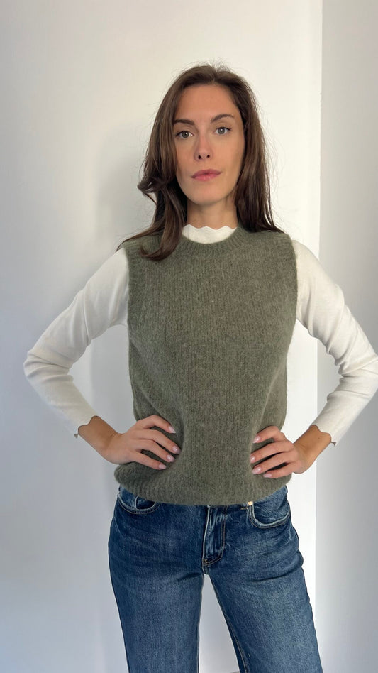 Gilet regolare misto alpaca