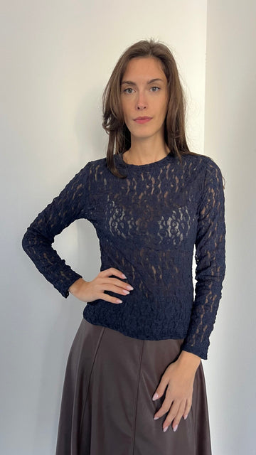 Maglietta pizzo girocollo