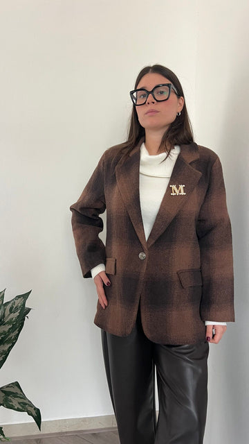 Giacca quadri cioccolato