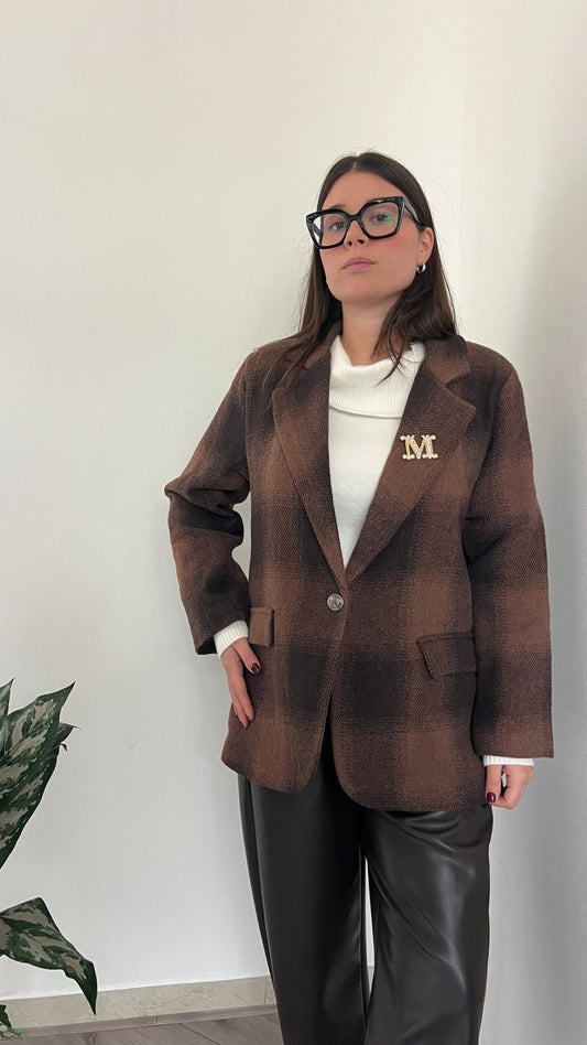 Giacca quadri cioccolato