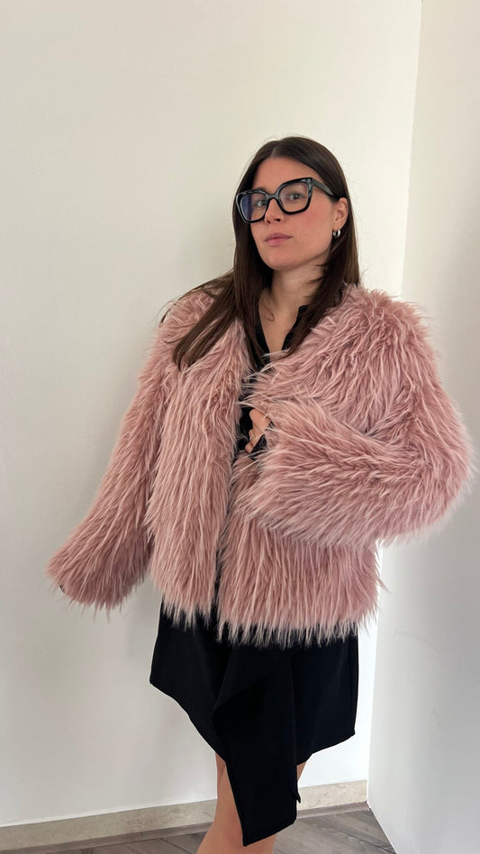 Eco pelliccia rosa