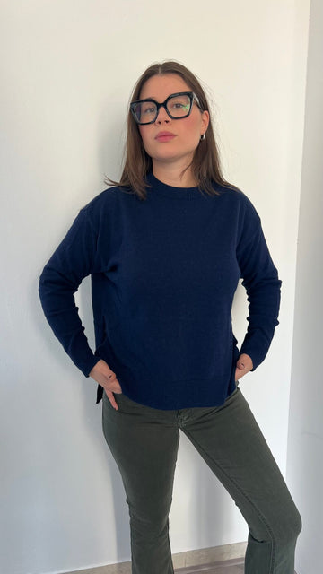 Maglione spacchi laterali lana e cashmere