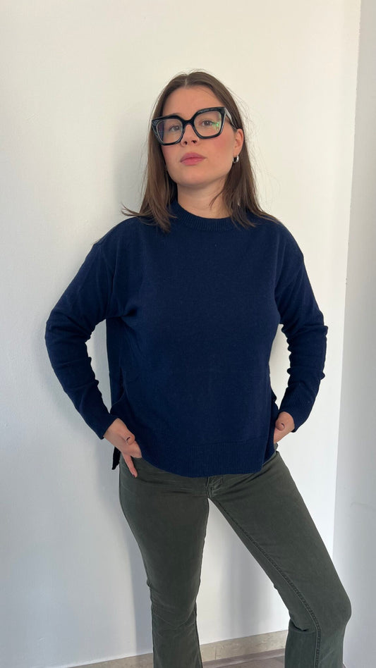 Maglione spacchi laterali lana e cashmere